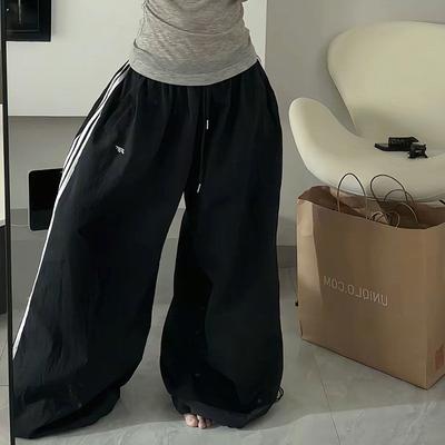 Vodotěsné Rychleschnoucí Retro Americké Třípruhé Široké Nohy Líné Volné Taneční Sportovní Ležérní Kalhoty