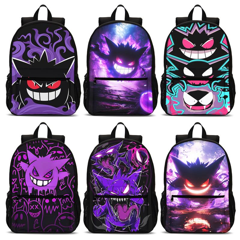 Cartoon G-Gengars Backpack Schoolbag Boys Girls Camping Backpack Lightening Zipper Anime Rucksack for Boys Girls Best Gift