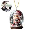 Christmas Ornament 2D Flat Acrylic Hanging Ornament Cartoon Christmas Girl And Dog Pendant for Tree Mantel Door Decor