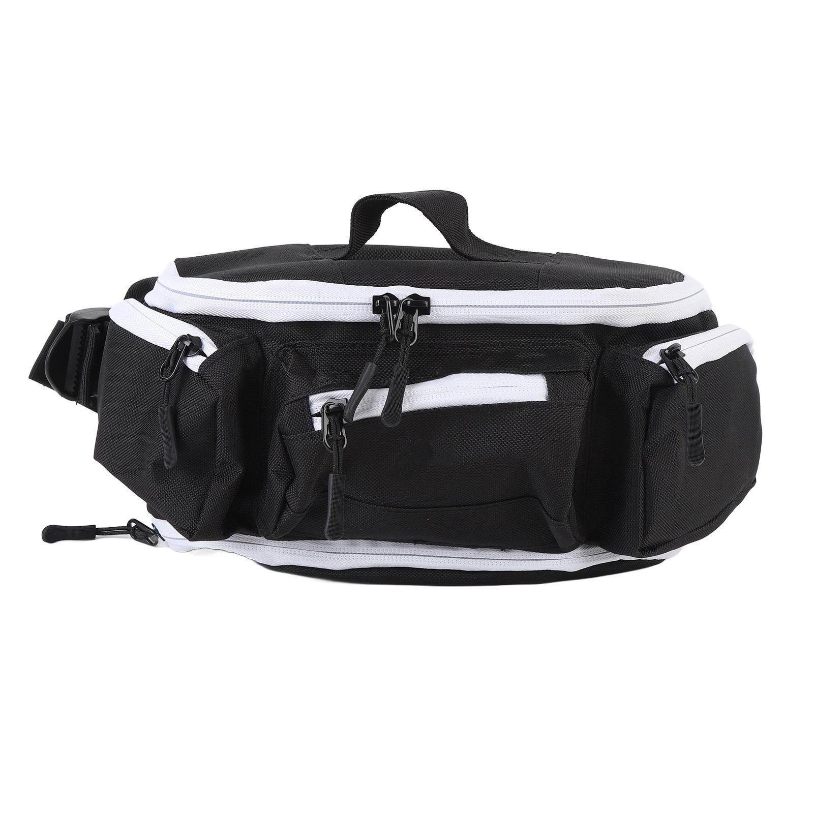 

Waist Bag Water Resistant Large Capacity Partition Storage Adjustable Belt Waist Pack for Travel Hiking Running Outdoor Black and White