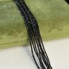 5String, Faceted Small Beads 2mm, 3mm, Handmade Black Iridescent Plated Glass Beads, for DIY Necklace, Bracelet, Accessories, Jewelry Making 38cm