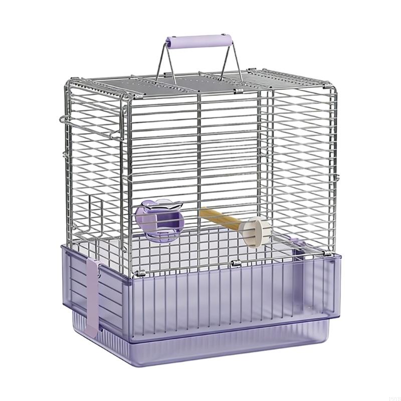 Stable Folding Metal Bird Cage Rusts Resistant Stainless Steel Easyly Transport Pet Carriers For Outdoor Activity P9YB