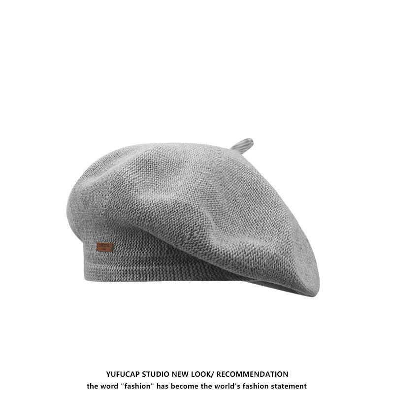 Wool knitted beret spring and autumn painter's hat shows the face, small and thin design sense, high-end hat autumn