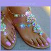 Elegant Women's Rhinestones Strap Flip Flops With Flat Beach Sandals In Plus Size Uk