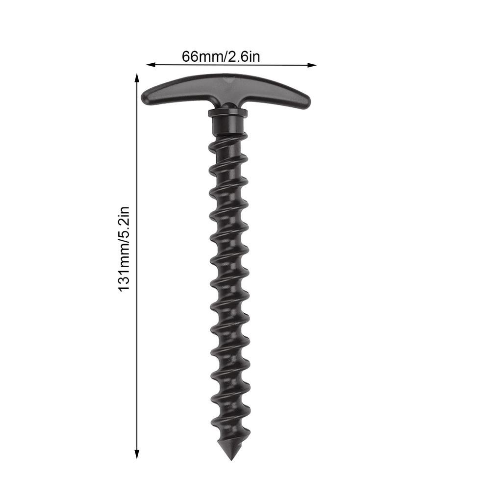 5pcs Nylon Outdoor Camping Trip Tent Peg Ground Nails Screw Nail Stakes (Black)