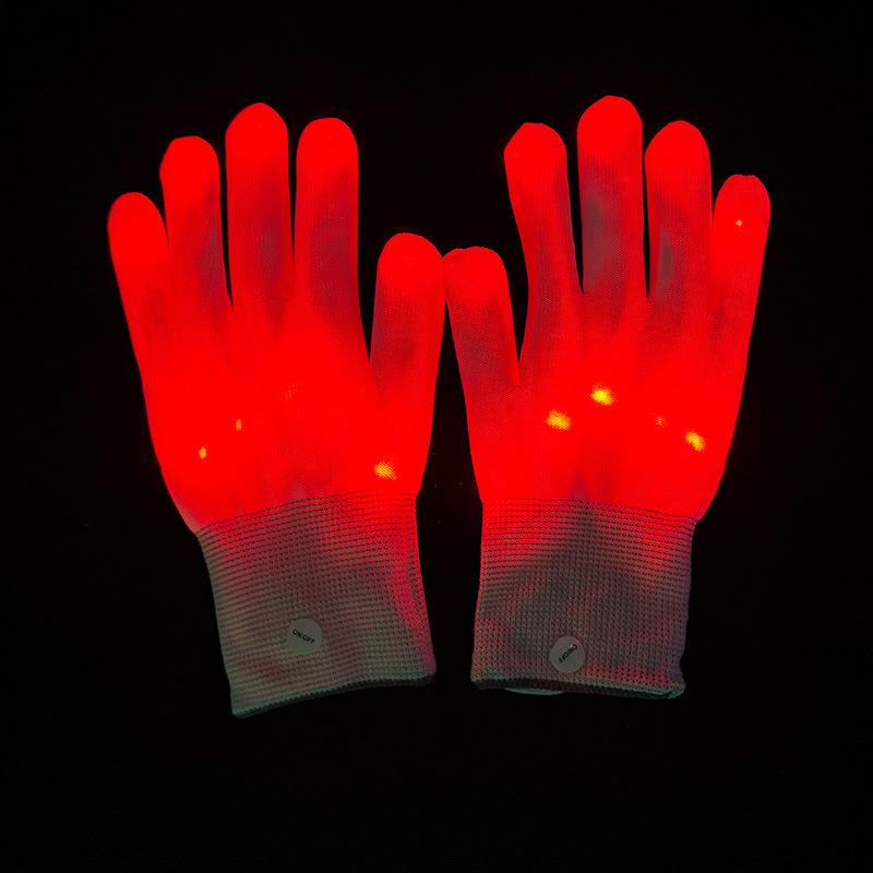 Hip Hop Party Led Rave Flashing Gloves Glow Light Up Finger Tip Lighting Gloves For Teens Adults Party Performance