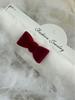 Wine Red Plush Collar Choker with Bell & Bow - Christmas Date Night Accessory