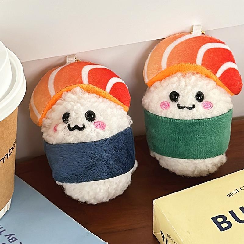 Roztomilý vtipný plyšový sushi přívěsek na klíče kawaii kreslený měkký plněný přívěsek na batoh dekorace příslušenství dárek pro páry narozeniny