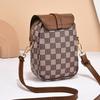 Women Mini Crossbody Phone Bag Flap Vintage Monogram PU Leather Double Zip Small Shoulder Bag with Adjustable Strap High Quality