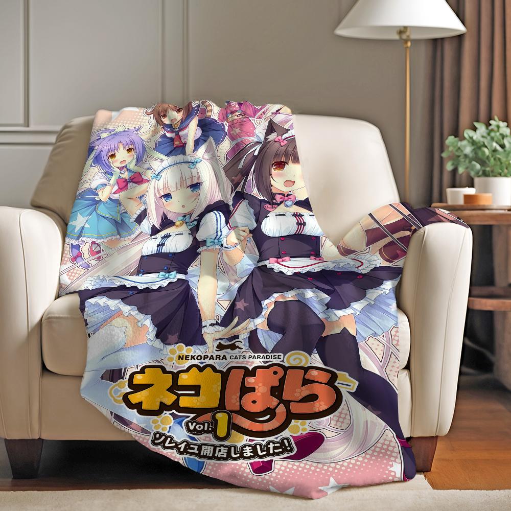 Anime cute Nekopara Blanket For Sofa Office Bed Plane Travel Sleep Read Relax Camping Soft And Warm