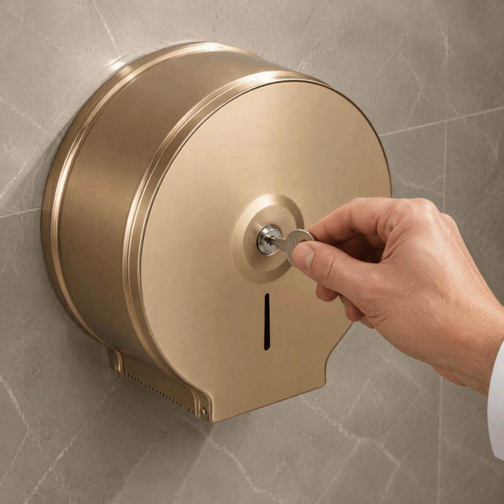 Stainless Steel Toilet Paper Holder Brushed Finish Bath Tissue Dispenser  For Home Use