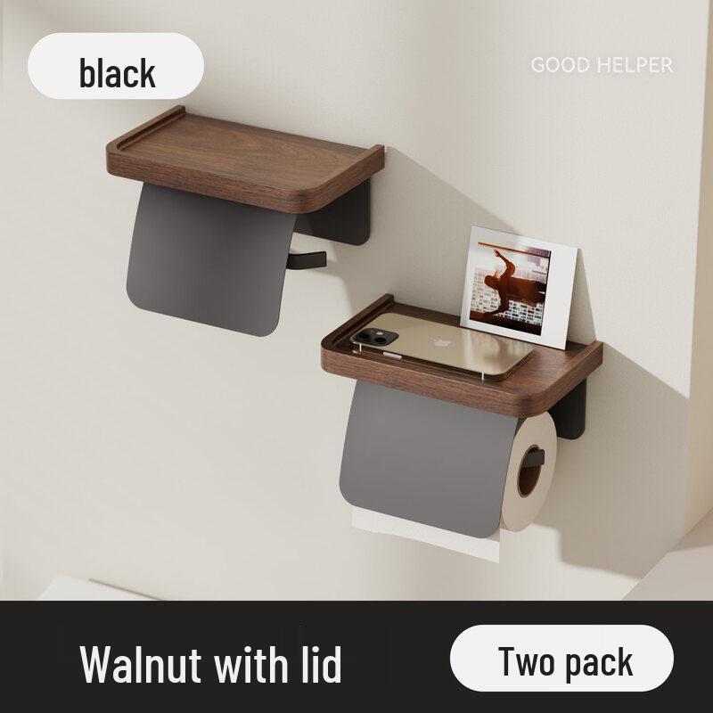 LIEI Walnut Wood Bathroom Tissue Box