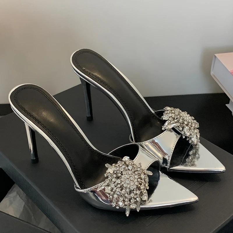 Women Sandals Super High Shoes  Heels Rhinestone Designer Fashion Ladies Shoes For Pointed Toe Casual Female Pumps