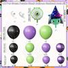 127Pcs Halloween Balloon Arch Set with Witch Shape and Green Eyes Aluminum Foil Balloons Suitable for Halloween Party Decoration