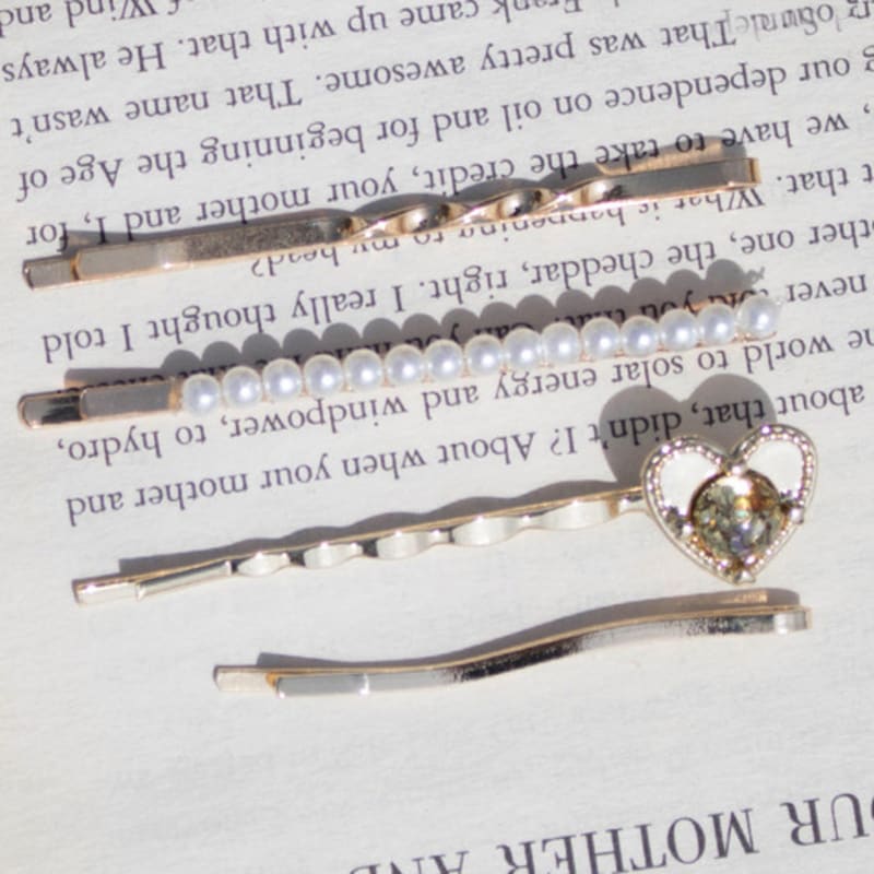 Luvinball Flaches Herz Schneeball Haarnadel SET