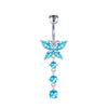 Blue Series Stainless Steel Butterfly Navel Ring - Fashionable Japanese Korean Sexy Goddess Jewelry