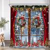 Christmas Shower Curtain Xmas Tree Gifts Winter Forest Cedar Nature Landscape Home Wall Hanging Fabric Bathroom Curtains Decor