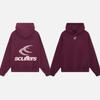 Unisex Oversized Hooded Sweatshirt With Letter Print Cotton Blend Loose Fit Fall Casual Wear