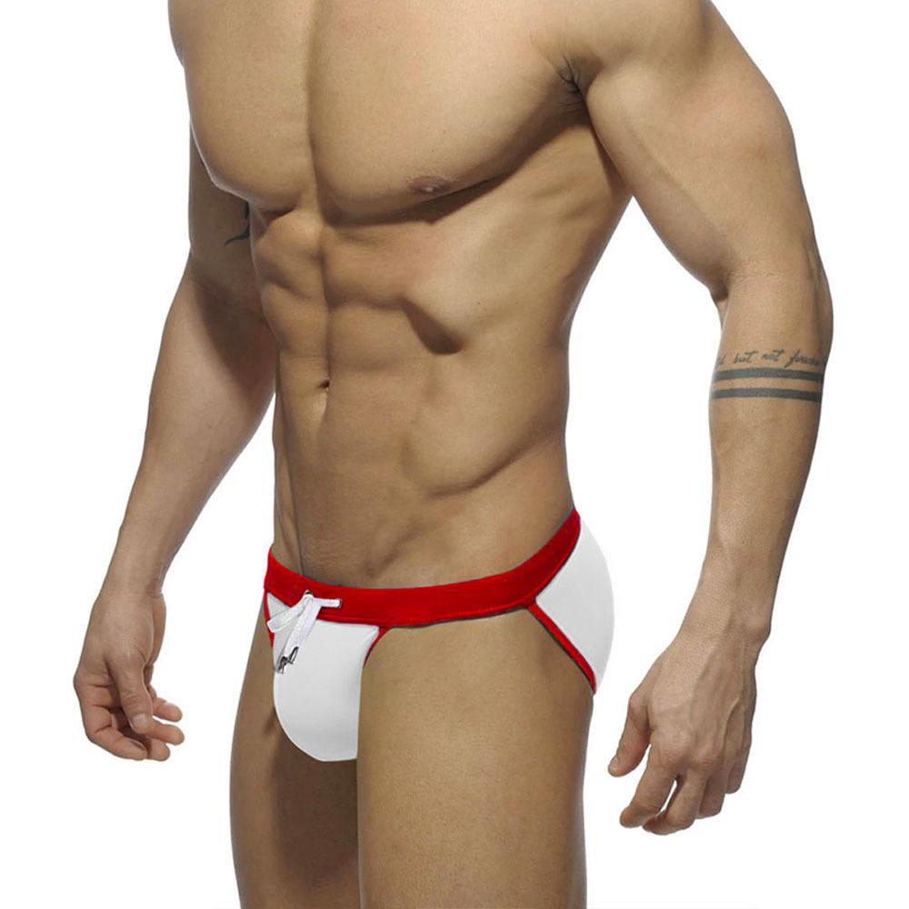 UXH Men's Sexy High-Cut Color Block Triangle Swim Briefs - European & American Fashion