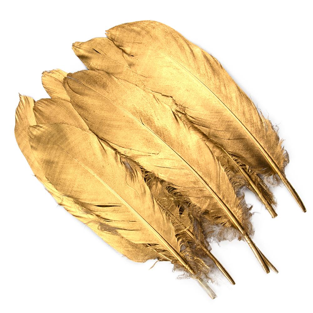 10PCS Gold Feathers Decoration 15-20CM Natural White Turkey Goose Duck Pheasant Feathers Plumes Handicraft Accessories