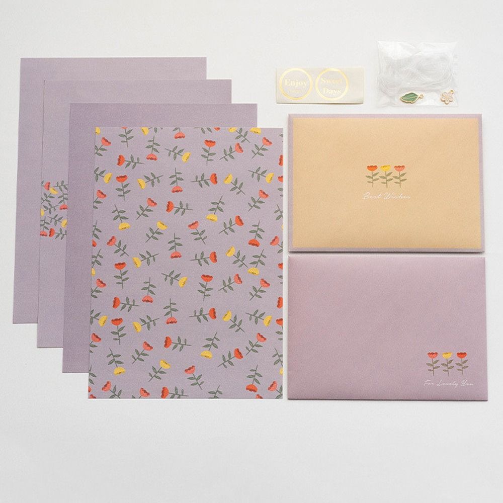 DIY Postcard Floral Envelopes with Stickers Letter Writing Paper Letter Pads  Stationery