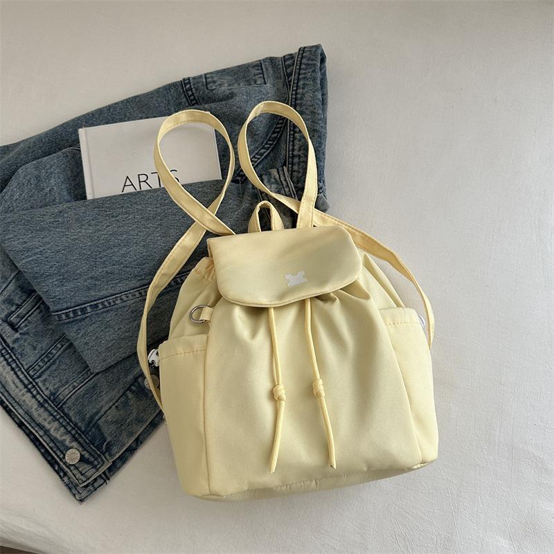 

Модный рюкзак на шнурке большой вместимости, летняя новинка, универсальная повседневная сумка, популярный школьный рюкзак жёлтый