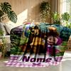 Custom Name Personalized Masha and The Bear Print Blankets, Home Decor, Bedroom, Sofa, Camping, Couch, Gifts for Birthday Christmas