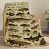 Flanell Sportfisch-Print Überwurfdecke Super Weich Gemütlich Nickerchen-Decke für Bett Sofa Büro Reise Maschinenwaschbar Perfektes Geschenk für Zuhause