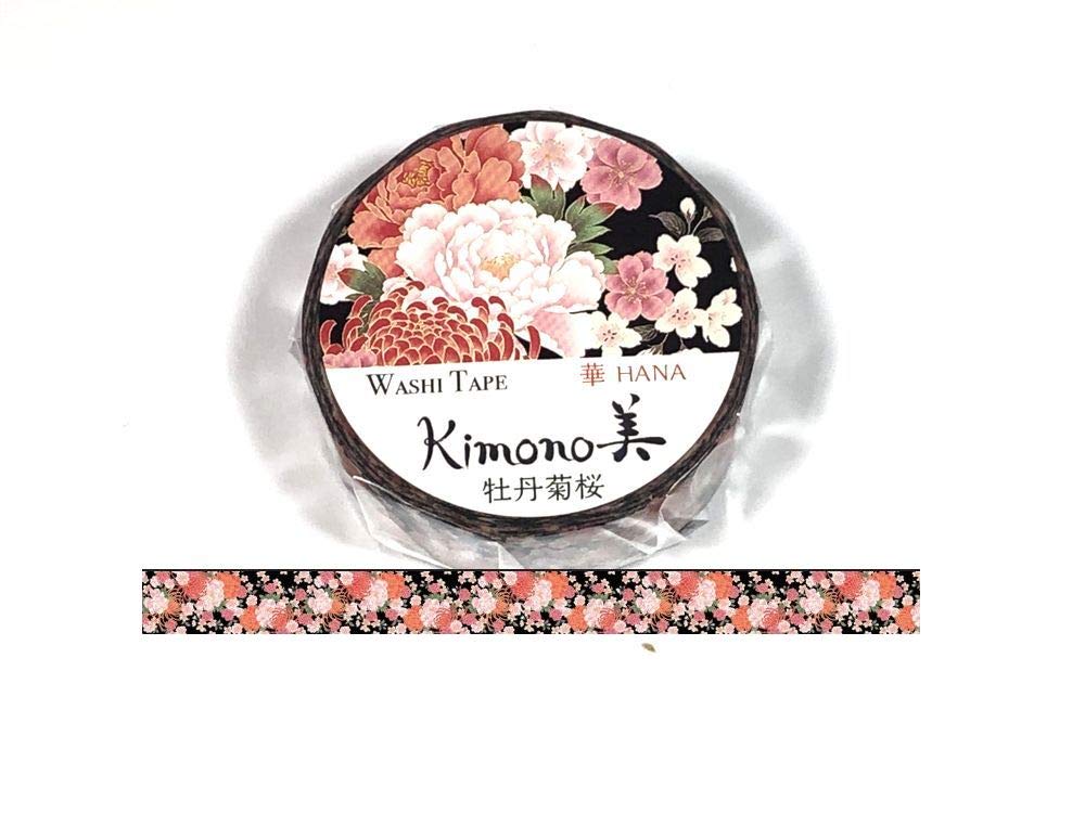 

Маскировочная лента Kamiiso и Сакура 15 мм x Лента, Пион, Хризантема, Дизайн, 7 м, GR-1009 чёрный