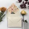 Retro Artistic Style Invitation Envelope with Colored Lining and Burlap Texture