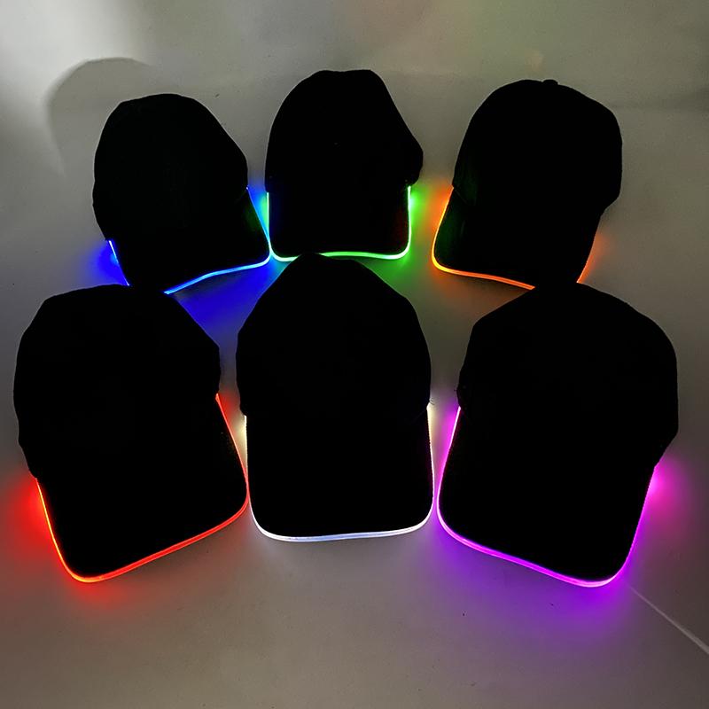 Fashion Glowing Baseball Cap LED Light Up Hiphop Hat Bar Club Props Fluorescent Hat Men Women DJ Dance Supplies Costume