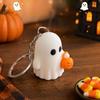 5 Expressions Halloween Keychain Pumpkin 3D Printed Keyring White Ghost Pendant  School Bag