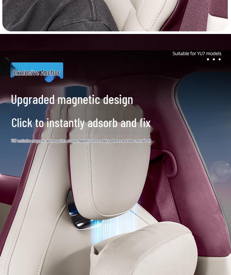 Compatible Magnetic Headrest Lumbar Support & Neck Pillow for Xiaomi YU7 Model
