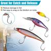75Pcs Fishing Inline Single Hooks for Spoon Spinner Lures Baits Large Eye Inline Circle Hook for Freshwater Saltwater Fishing