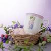 NARUMI Mug, "Kneeling Boy" by Chihiro Iwasaki, 290cc, Purple, Cute and Soft Design, Wedding Gift, Microwave and Dishwasher Safe, Made In Japan, Gift