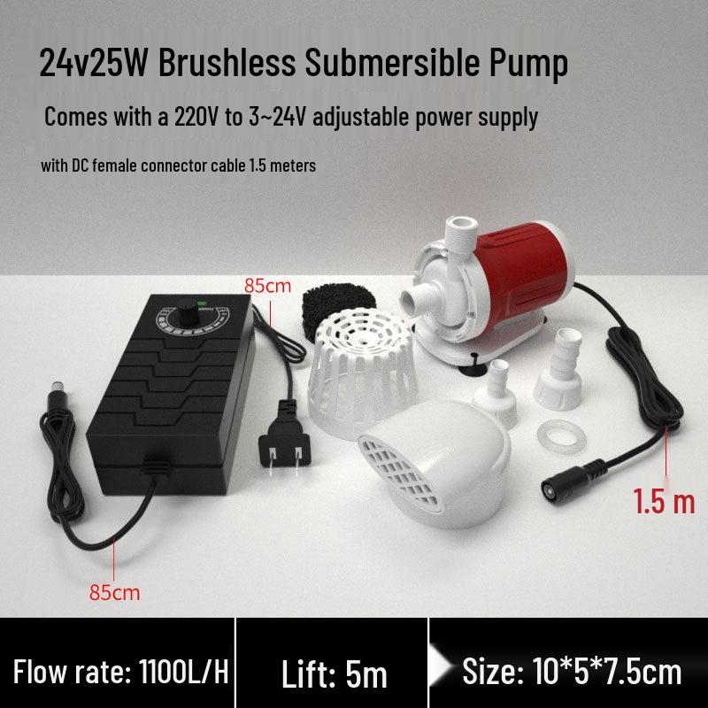 12/24V Mini Solar Brushless Submersible Water Pump for Fish Tank Circulation
