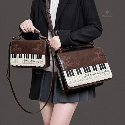 Neue Y2k Vintage Klavier Umhängetasche Damen Braune Crossbody Tasche Mädchen Transparente Ita Tasche Personalisierter Rucksack Ästhetische Handtaschen