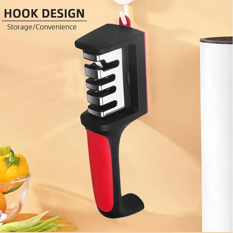 Professional 3/4 Purpose Knife Sharpener Multi-Kitchen Knife Scissor Sharpening Stone Hand-Held Quick Knife Sharpener Tool