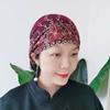 Soft Elastic Curly Hair Hat Embroidered Flowers Mesh Lace Pullover Cap  Headgear