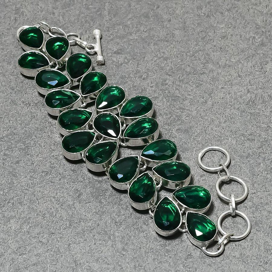 Chrome Diopside Pear Shape Gemstone Jewelry Set Gift Necklace Bracelet Earrings