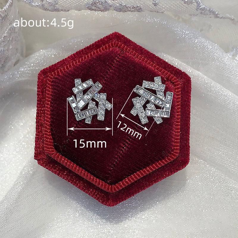 Orecchini Geometrici di Alta Gamma, Orecchini di Lusso Leggero di Celebrità di Nicchia alla Moda, Orecchini a Croce Raffinati e Versatili