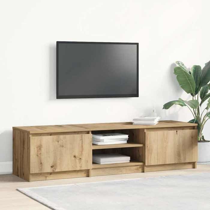 VidaXL Meuble TV chêne artisanal 140x40x36 cm bois d'ingénierie, support tv, meuble télé, meuble multimédia, banc tv, meuble 861139