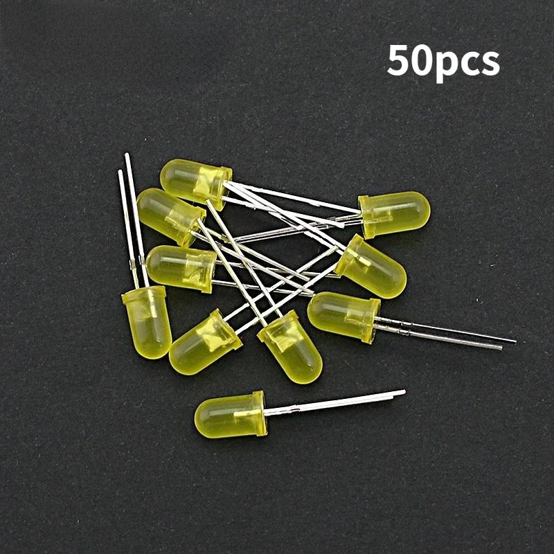 50/60/100PCS 5mm LED Diode White Yellow Red Green Blue Assorted Kit DIY LEDs Light Emitting Set Electronic Diy Kit