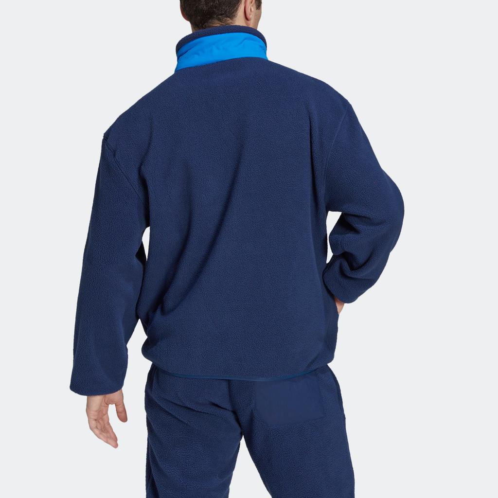Adidas Spanias lagmerke logo glidelåsfleecejakke med ståkrage for menn yttertøy blå HE8921
