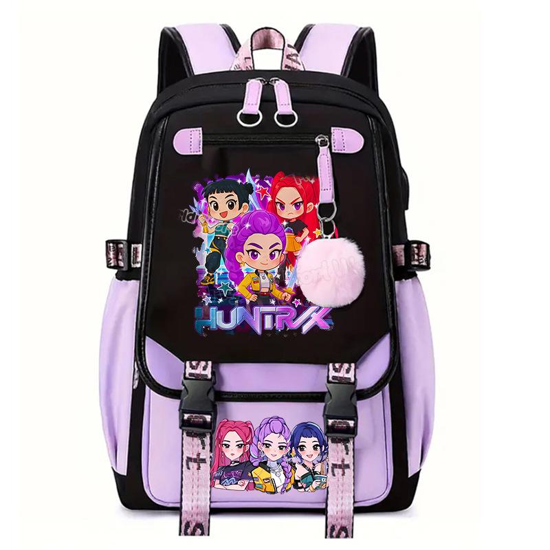 Kpop With The Surrounding Trend Schoolbag College Wind Large Capacity Junior High School Student Leisure Backpack