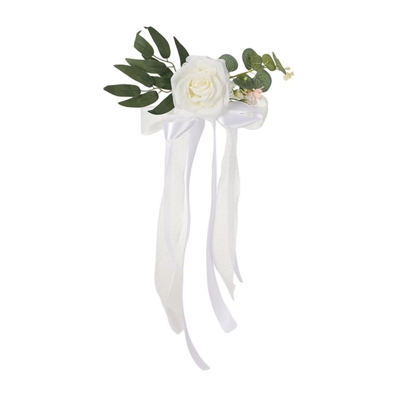 1Pack Wedding Chair Back Flower,Wedding Chair Decorations Aisle Benches Pew Flowers,Church Artificial Flowers for Wedding X3UC