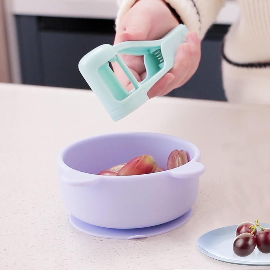 Coupe-raisins pour enfants 1-3 ans, Gadget trancheur de fruits et légumes, Outil de quartier en acier inoxydable pour raisins, Fraises, Tomates cerises, Myrtilles