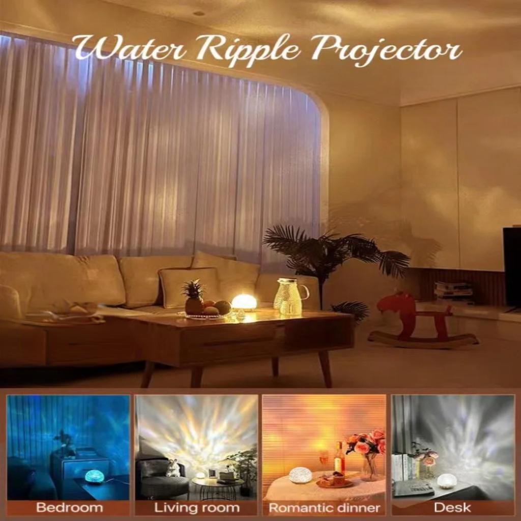 New Transform Your Space with Affordable Luxury - Dynamic RGB Crystal LED Aesthetic Water Ripple Lamp for Bedroom Atmosphere. Cr