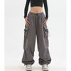 Elastisk midje Vår Uformell Cargobukser for kvinner Mote Streetwear Harem Joggers Ankellengde Oversize løse bukser for jenter