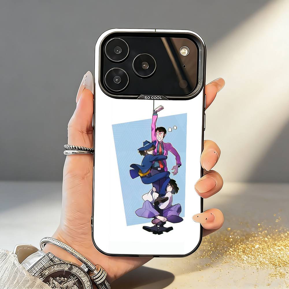 L-Lupin Anime T-Third Phone Case For iPhone17,16,15,14,13,12,11,Pro,MAX Gray Matte Silicone Black Cover
